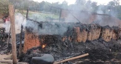 Goods of two houses burnt, woman scorched